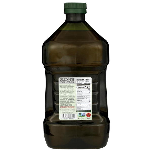 pompeian smooth extra virgin olive oil, contains polyphenols, 101 fl oz, first cold pressed