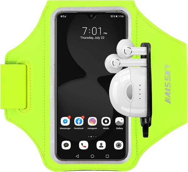 Running Armband for iPhone and Galaxy Phones with Earphone Bag and Zipper Slot