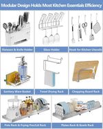 3 Tier Extra Large Stainless Steel Over The Sink Dish Drying Rack - Expandable Multifunctional Organizer and Space-Saving Above Sink Dish Rack