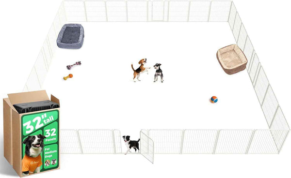 FXW Homeplus Unleashed Indoor Dog Playpen - Stress-Free and Safe Play, Heavy Duty 24 Inch 6 Panels Dog Pen for Puppy and Small Dogs, Black│Patented