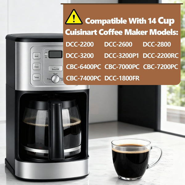 14-Cup Glass Carafe Replacement for Cuisinart Coffee Makers