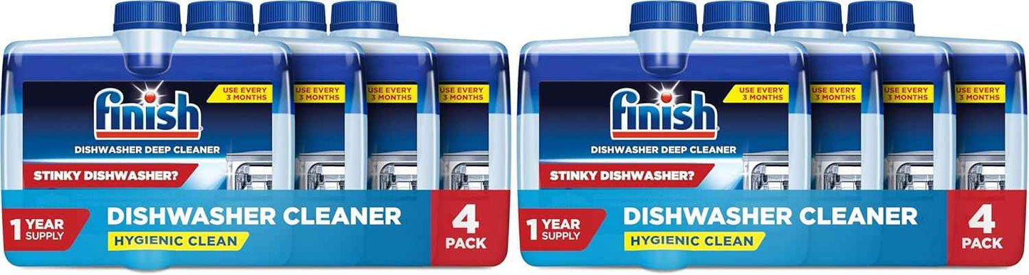 Finish Dishwasher Cleaner Liquid, Deep Cleans Hidden Grease & Limescale, Fights Odors & Maintains Performance, 3 Month Supply, 8.45oz, 1 Bottle