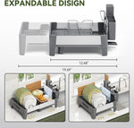 Stainless Steel Expandable Dish Drying Rack with Aluminum Frame