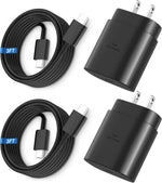 Super Fast Charger Type C, 25W USB C Wall Charger Fast Charging for Samsung Galaxy S25 Ultra/S25/S25+/S24+/S24 Ultra/S24/S24+/S23 Ultra/S22 Ultra/S21 with 10FT Long Android Type C Charger Cable 2Pack