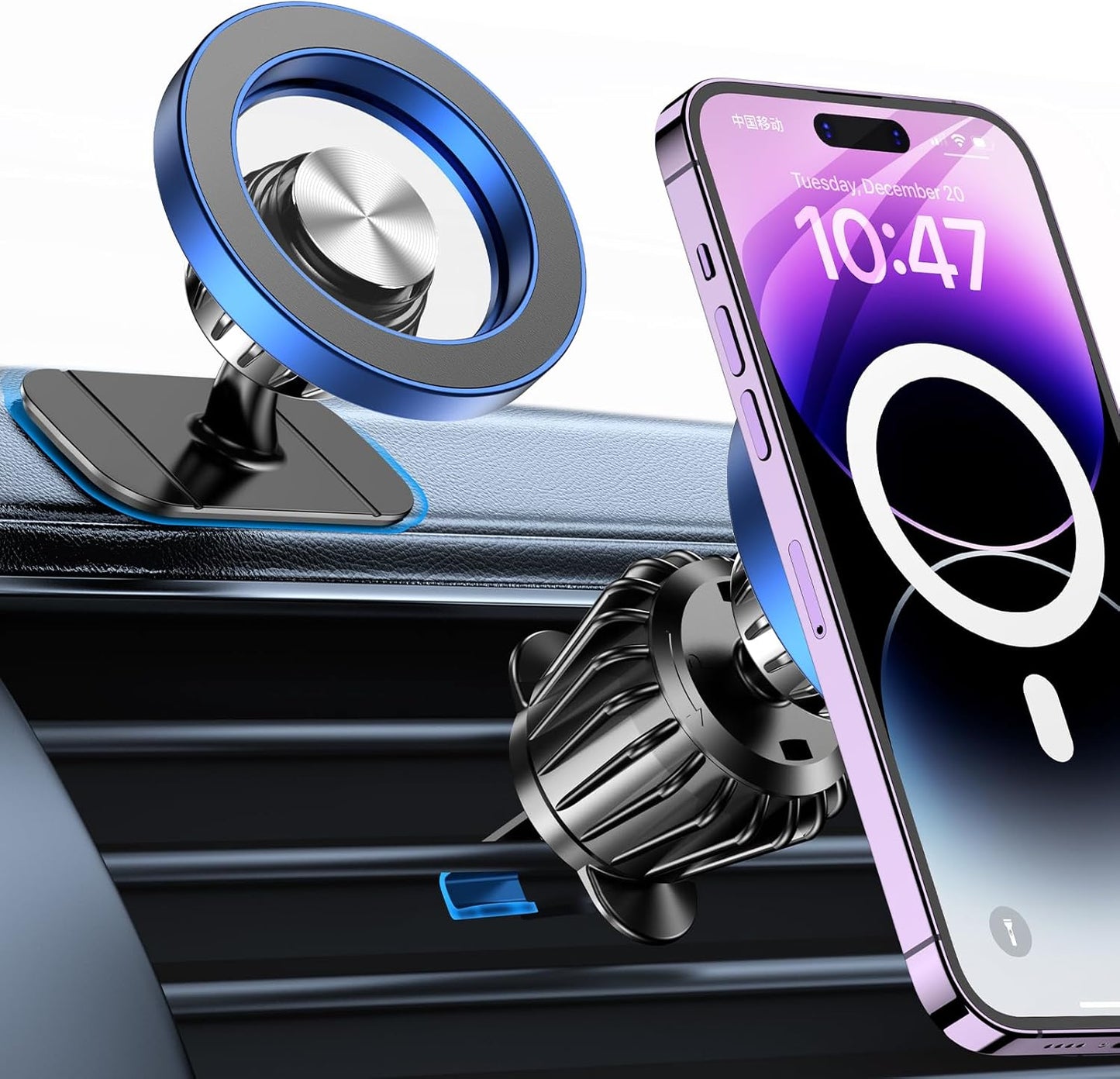 Kaistyle for Magsafe Car Mount【20 Strong Magnets】Magnetic Phone Holder for Car Phone Holder Mount Dash Mounted Holders Cell Phone Holders for Your Car Accessories for Women Men for iPhone 17 16 15 14
