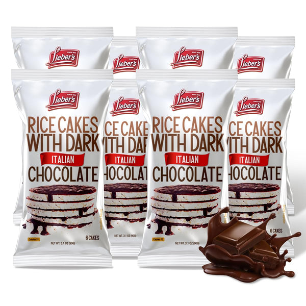 Dark Chocolate Rice Cakes, Kosher Certified, Dairy Free, Gluten Free Snack Pack Of 3