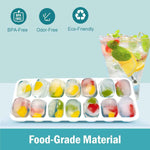 Ice Cube Trays for Freezer - 3 Pack 42 Cubes, Easy to Release Silicone Ice Trays with Spill-Resistant Lids, Reusable