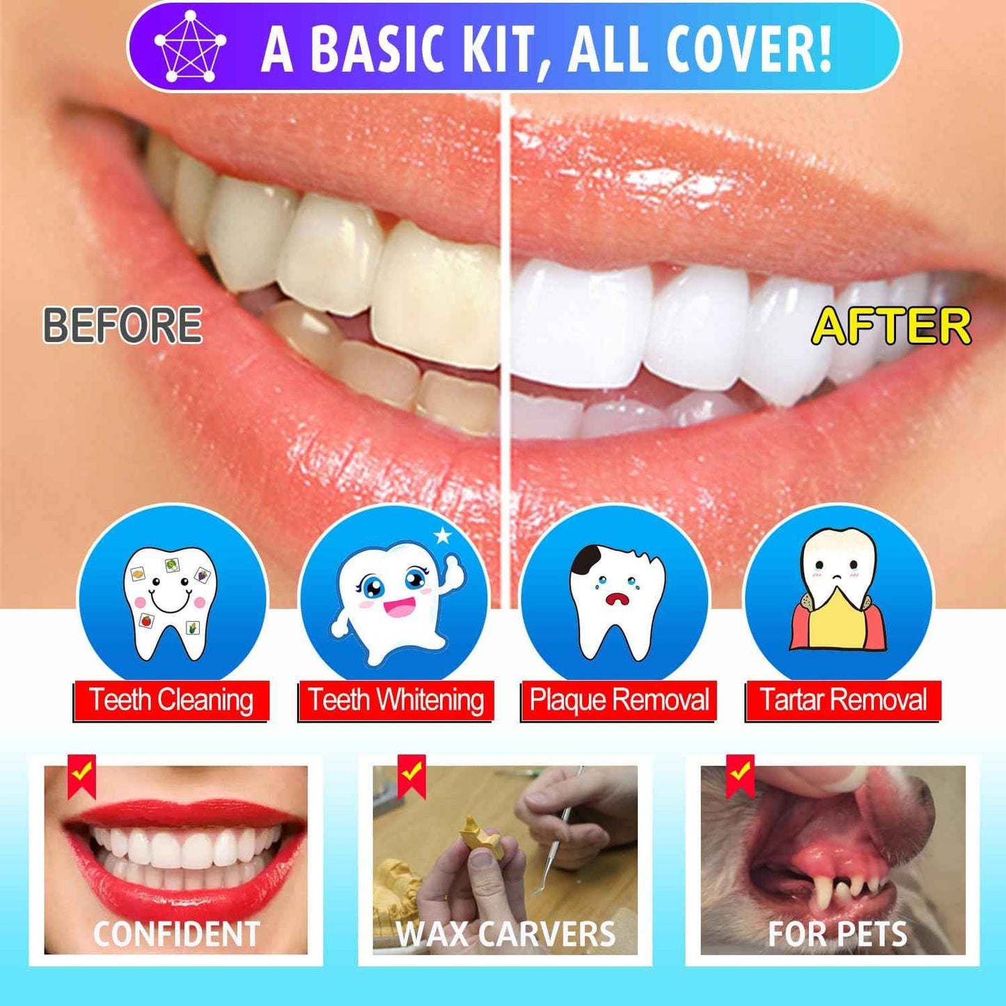 G.CATACC Dental Tools, Dental Pick Teeth Cleaning Tools Hygiene Kit, Plaque Remover for Teeth, Professional Stainless Steel Tooth Scraper Plaque Tartar Cleaner - with Case