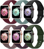 6 Pack Sport Bands Compatible with Apple Watch Band 38mm 40mm 41mm 42mm 44mm 45mm 49mm 46mm,Silicone Waterproof Strap for iWatch Apple Watch Series 11 10 9 Ultra 8 7 6 5 4 3 2 1 SE Women Men