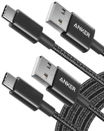 anker 2-pack usb a to usb c cable for iphone 17 series, samsung galaxy s10 and more (black, 3ft)