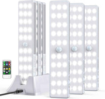 LED Closet Light with Charging Station, 6 Pcs 30LEDs 8'' Dimmer Rechargeable Motion Sensor Under Cabinet Lighting, Stick-Anywhere Night Light for Wardrobe,Kitchen
