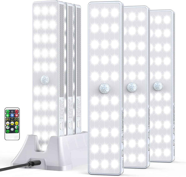 Lightbiz 6 Pack 30LEDs Dimmer Closet Light with Charging Station, Stick-Anywhere Motion Sensor Lighting