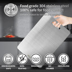 Stainless Steel Cutting Board Set for Kitchen, 3-Piece Double Sided Board
