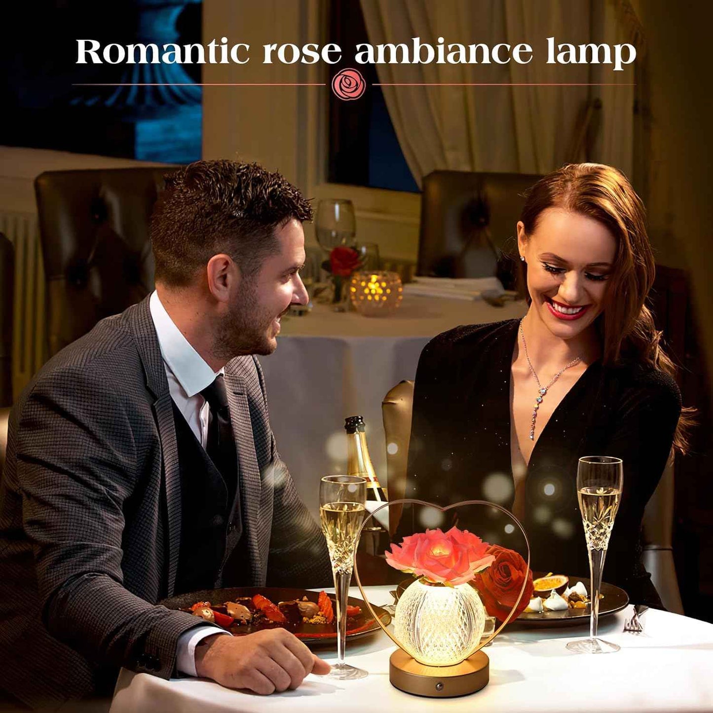 Rose Flower Lamp,Birthday Gifts for Women,Rechargeable Cordless LED Touch Lamps,3-Colour Infinitely Dimming Small Night Light,for Living Room,Dining Room,Bedroom Festival Home Decor | 3-Colour, Infinitely Dimming, Small Night Light, Living Room, Dining Ro