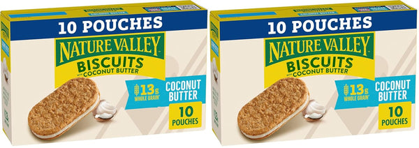 Nature Valley Cinnamon Almond Butter Biscuit Sandwiches, 10 Bars, 13.5 oz, Pack of 6