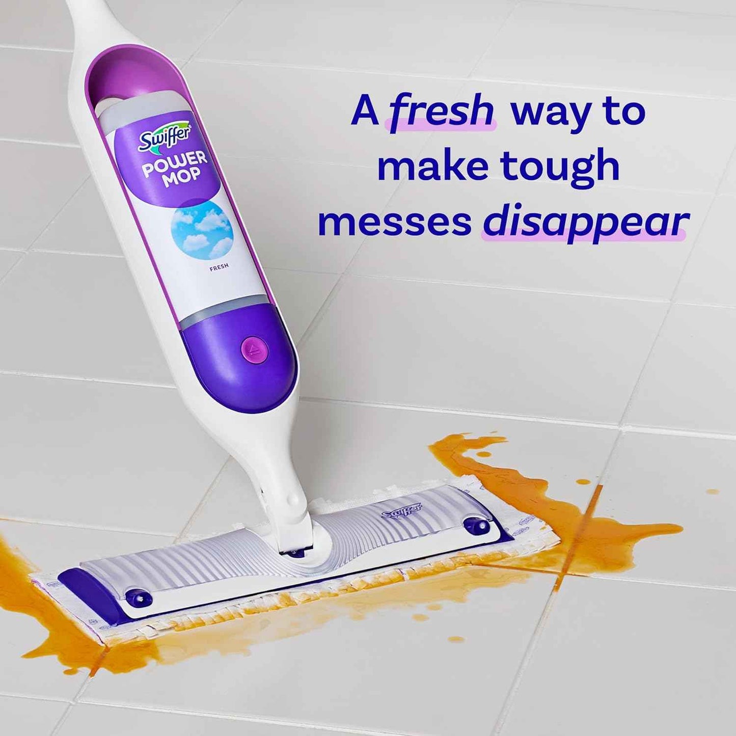 Swiffer PowerMop Floor Cleaning Solution with Fresh Scent, PowerMop Refills, Floor Cleaner for Mopping, 25.3 fl oz, 2 Pack