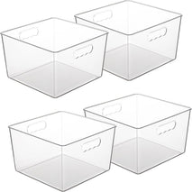 Extra Large Clear Plastic Storage Bins for Pantry Closet Laundry Room Organization