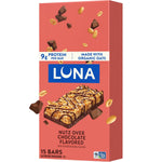 LUNA Bar Nutz Over Chocolate Flavor Gluten-Free Non-GMO 7-9g Protein Made with Organic Oats Low Glycemic
