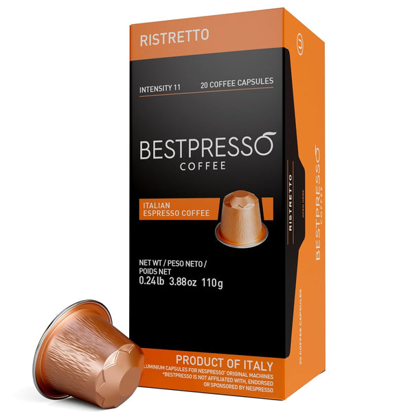 Bestpresso Coffee Pods for Nespresso Original Machine, 120 Aluminum Capsules, Compatible with Nespresso Original