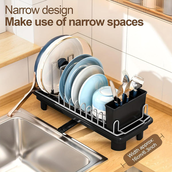 Compact Dish Drying Rack for Countertops, Small-Sized for Dorms and RVs
