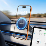 andobil Upgrade Tesla Phone Mount [Strong Magnet & Foldable] MagSafe Car Mount for Tesla New Model Y Juniper Model 3, 360° Adjustable Tesla Phone Holder fits iPhone 17 16 15 Pro Max, Tesla Accessories