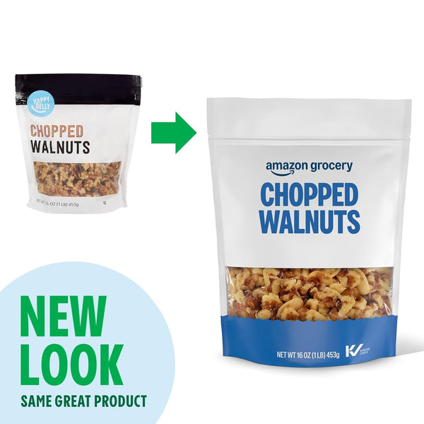 Amazon Grocery, Chopped Walnuts, 16 Oz (Previously Happy Belly, Packaging May Vary)