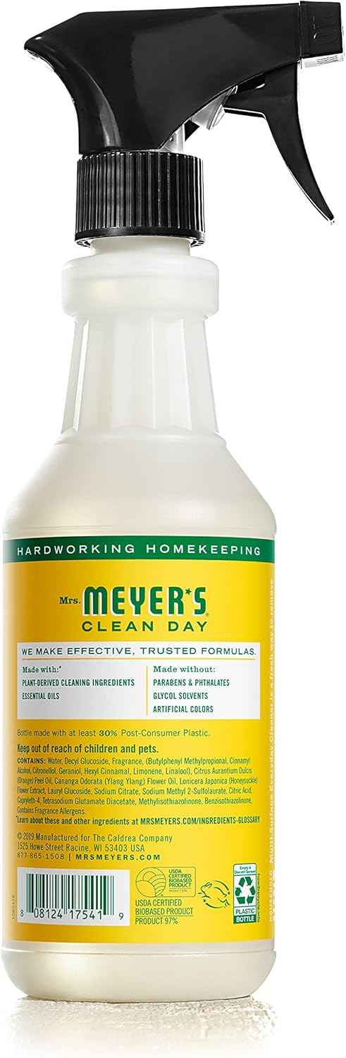 MRS. MEYER'S CLEAN DAY All-Purpose Cleaner Spray, Honeysuckle (16 Fl Oz (Pack of 3))