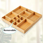Bamboo Wood Drawer Organizer Set for Kitchen Bathroom Office