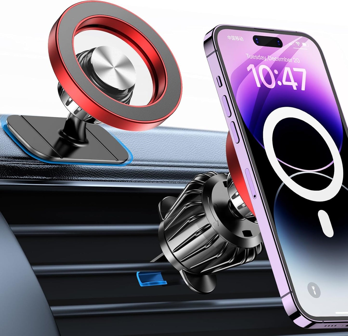 Kaistyle for Magsafe Car Mount【20 Strong Magnets】Magnetic Phone Holder for Car Phone Holder Mount Dash Mounted Holders Cell Phone Holders for Your Car Accessories for Women Men for iPhone 17 16 15 14 - Rayz Mart