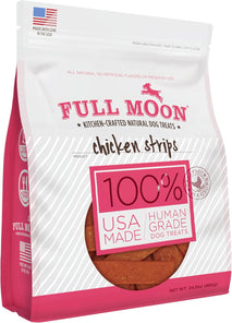 Full Moon Chicken Strips healthy all-natural dog treats, human grade, made in USA, 1.5 pound pack