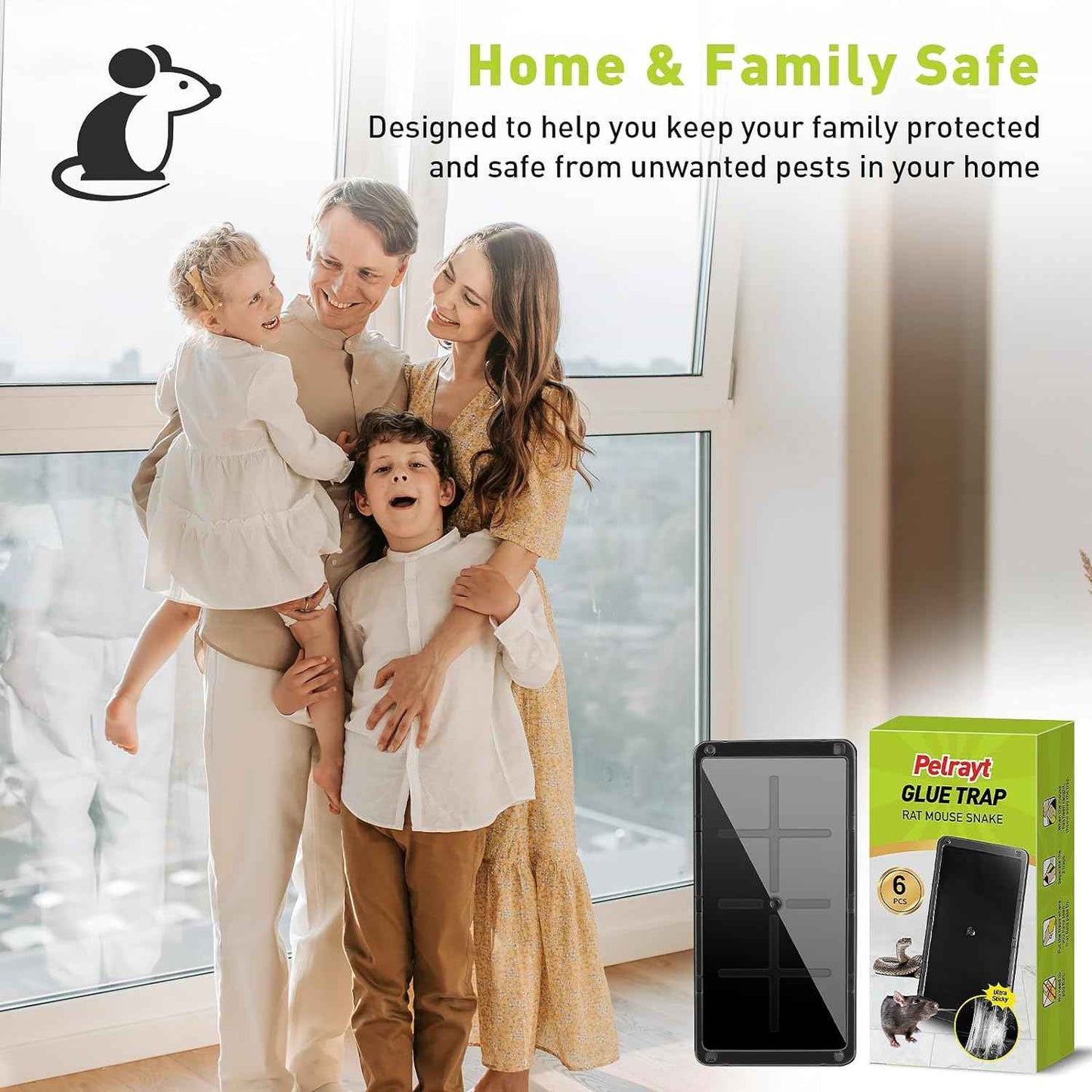 Glue Mouse Traps Indoor for Home, Rat Trap-12 Pack, Large Heavy Duty Glue Traps for Safe Home Pest Control. Pre-Scented, Non-Toxic Sticky Boards for Mice, Rats & More. Easy To Use