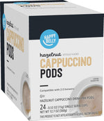 Happy Belly Light Roast Cappuccino Coffee Pods, Hazelnut Flavored, 24 Count