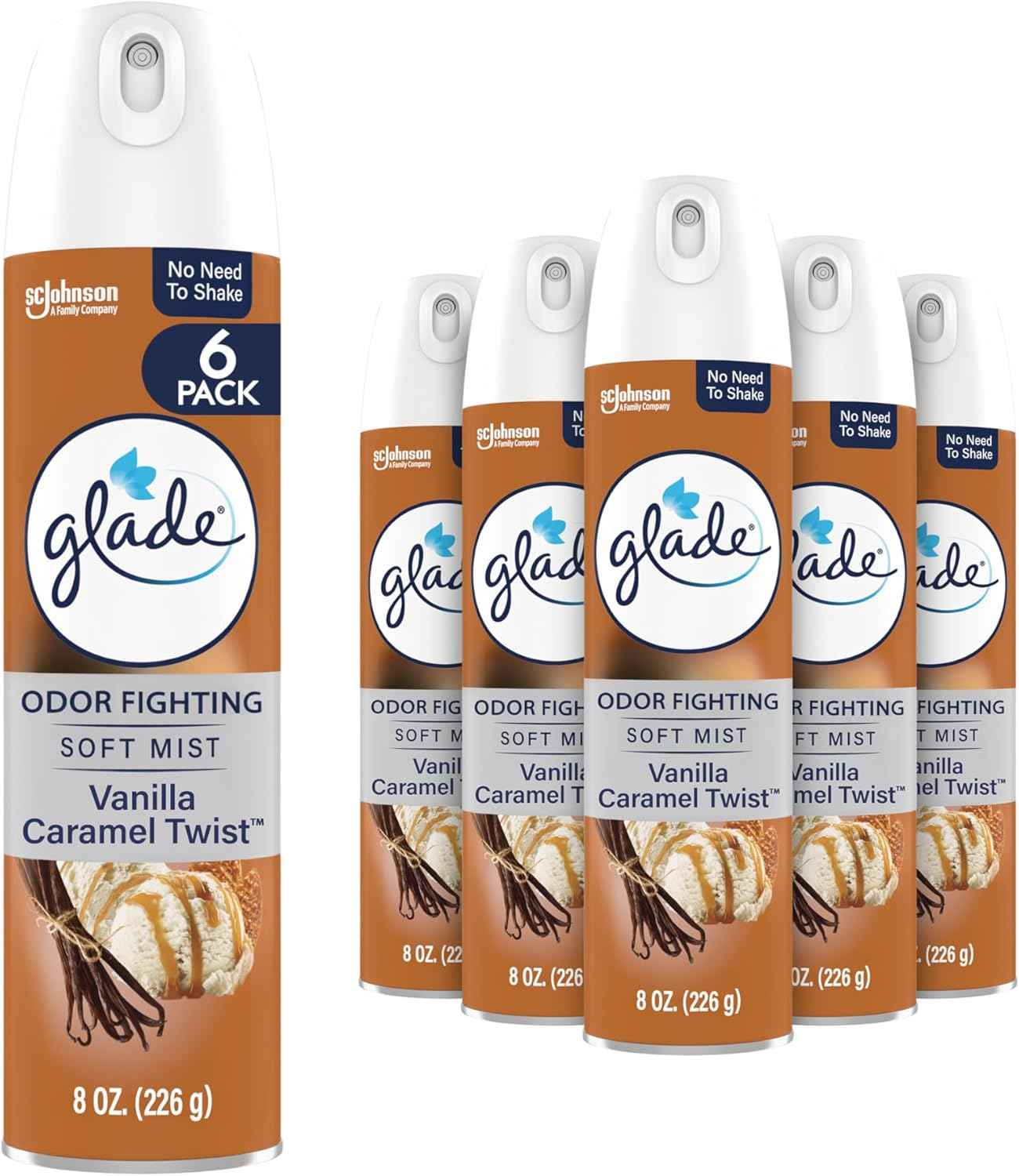 Glade Air Freshener Room Spray, Clean Linen Scent, Odor Fighting to Deliver Long Lasting Freshness, 8 Oz, 6 Count