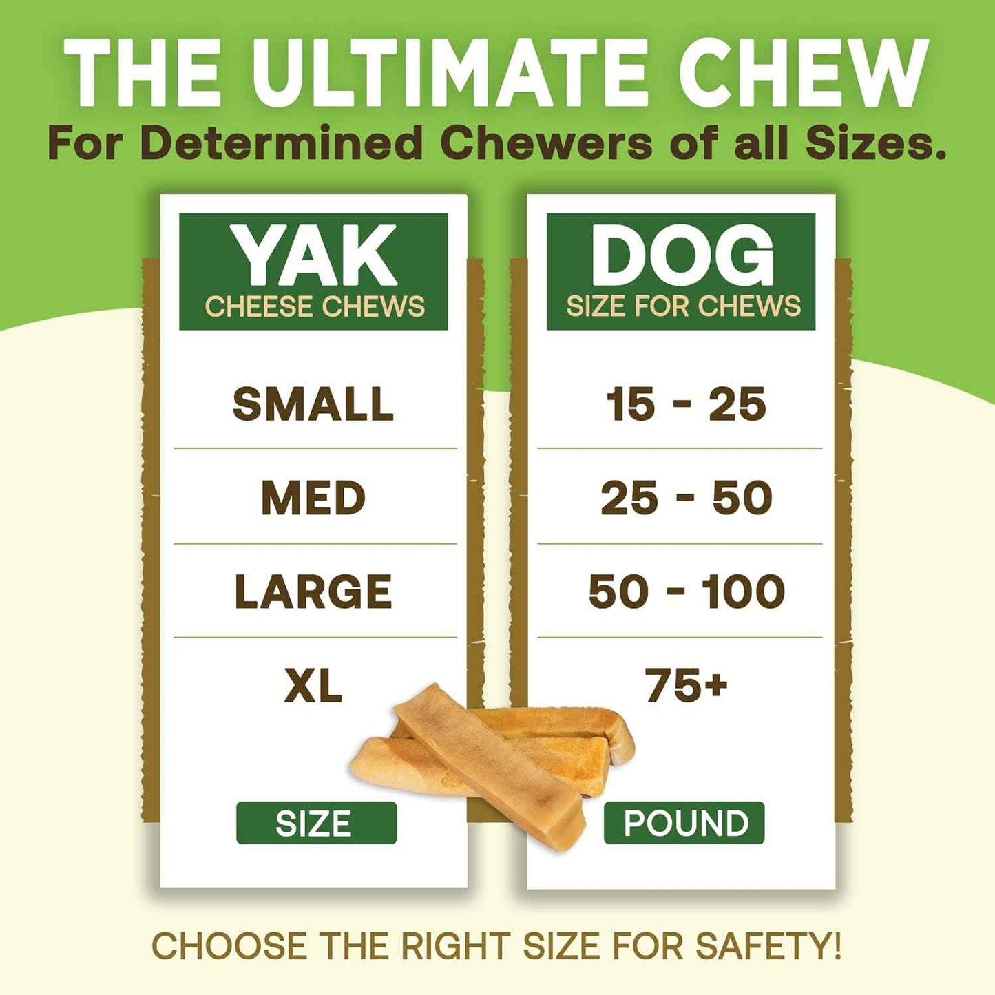 EcoKind Premium Gold Yak Cheese Himalayan Dog Chews, Dog Treats Large Breed, All Natural, High Protein, for Aggressive Chewers, Large - 4 Chews (1 lb)