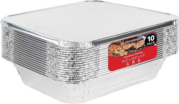 Stock Your Home Aluminum Pans 9x13 Disposable Foil Pans (30 Pack) - Half Size Steam Table Deep Trays - Tin Foil Pans Great for Cooking, Heating, Storing, Prepping Food