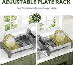 Stainless Steel Expandable Dish Drying Rack with Aluminum Frame