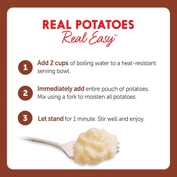 Idahoan Loaded Baked Mashed Potatoes Naturally Gluten-Free 4 Servings Per Bag Pack Of 12
