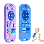 Hooku 2 Pack silicone teething toys for babies 0-6 months, teethers for babies 6-12 months with remote teether, sensory toys