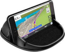 Car Phone Holder, Car Phone Mount Silicone Car Pad Mat for Various Dashboards, Slip Free Desk Phone Stand Compatible with iPhone, Samsung, Android Smartphones, GPS Devices and More, Black