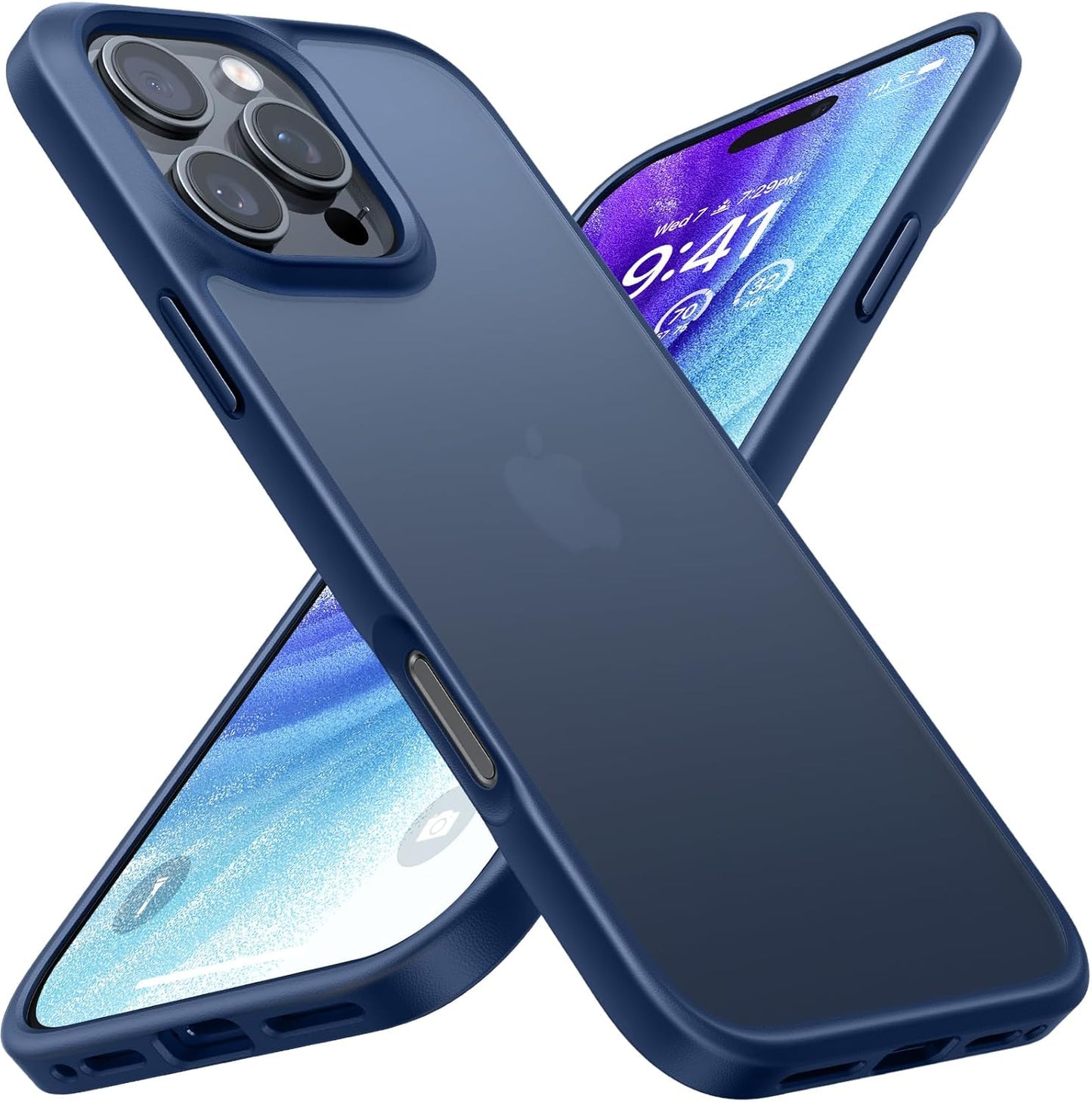 TORRAS for iPhone 17 Pro Case, Beyond Military-Grade Protection, Camera Control Button, DIY Buttons, Translucent Matte Slim Thin Shockproof Hard Back Anti-Scratch case for iPhone 17 Pro, Deep Blue