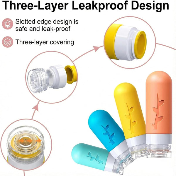 Travel Bottles Kit (16 Pack) - TSA Approved, Leak Proof Silicone Squeezable Containers for Toiletries. Complete Set with Jars, Sprayers & Bag (White)