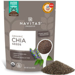 Navitas Organics USDA Organic Non GMO Superfood Chia Seeds 16oz Bag 15 Servings Omega 3 Fiber Minerals