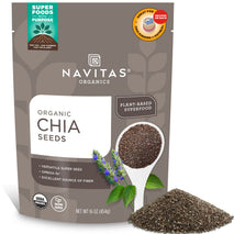 Navitas Organics USDA Organic Non GMO Superfood Chia Seeds 16oz Bag 15 Servings Omega 3 Fiber Minerals