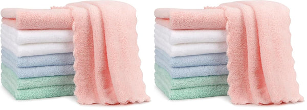 Orighty 20x10 inch coral fleece baby burp cloths, highly absorbent and ultra soft for newborns, 8-pack