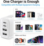 40W 4 Ports USB-C Wall Charger Plug Fast Charging Multiport Adapter