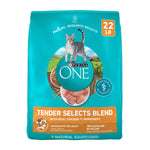 purina one natural dry cat food with real chicken 22 lb bag tender selects blend