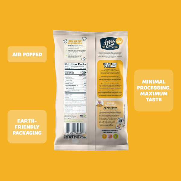Organic Popcorn in 3 Pack, 4.6 Oz Each, Minimally Processed, No Vegetable Oil