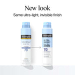 neutrogena ultra sheer body mist sunscreen spray, 3-pack, broad spectrum spf 70, non-greasy & water resistant