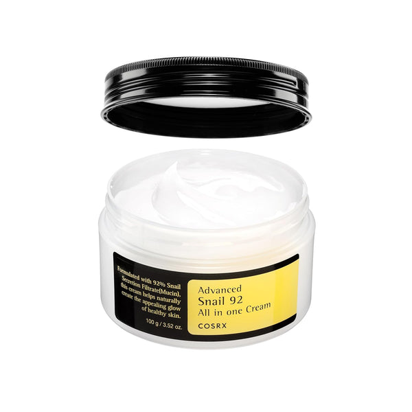 cosrx snail mucin 92% face moisturizer, 3.52 oz, lightweight, korean skin care cream