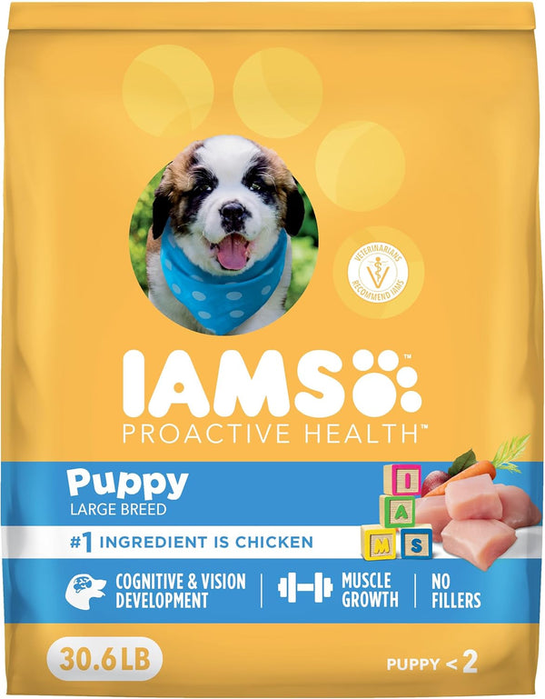 iams proactive health large breed puppy food with real chicken 30.6 lb bag for balanced growth and development